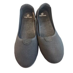 Merinos Black Knit Ballet‎ Flats Comfort Shoes Women's Size 9.5 merino wool